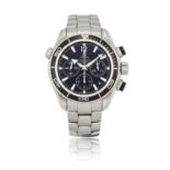 AN OMEGA STEEL 38MM PLANET OCEAN CHRONOGRAPH WATCH