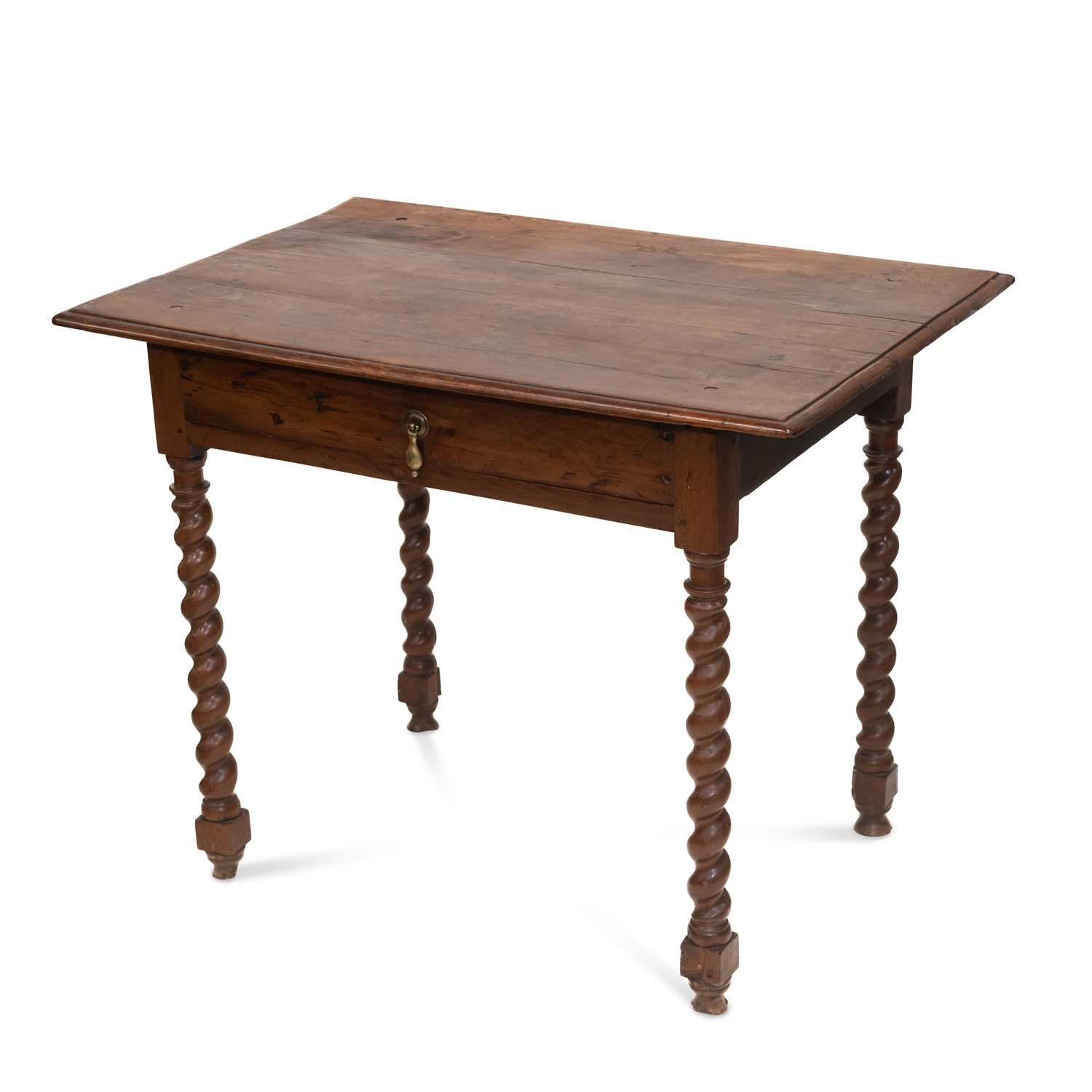 AN 18TH CENTURY YEW WOOD SIDE TABLE