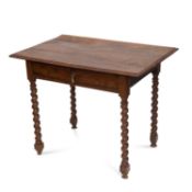 AN 18TH CENTURY YEW WOOD SIDE TABLE