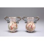 A PAIR OF VIENNESE ENAMEL TWO-HANDLED VASES, BY HERMANN BÖHM (ACTIVE 1866-1922)