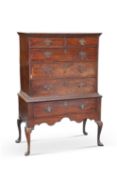 AN 18TH CENTURY OAK CHEST ON STAND