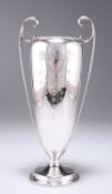 A GEORGE V SILVER TWIN-HANDLED VASE