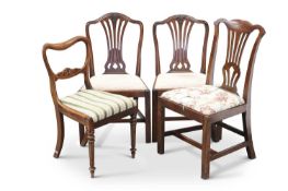 FOUR GEORGIAN AND LATER SIDE CHAIRS