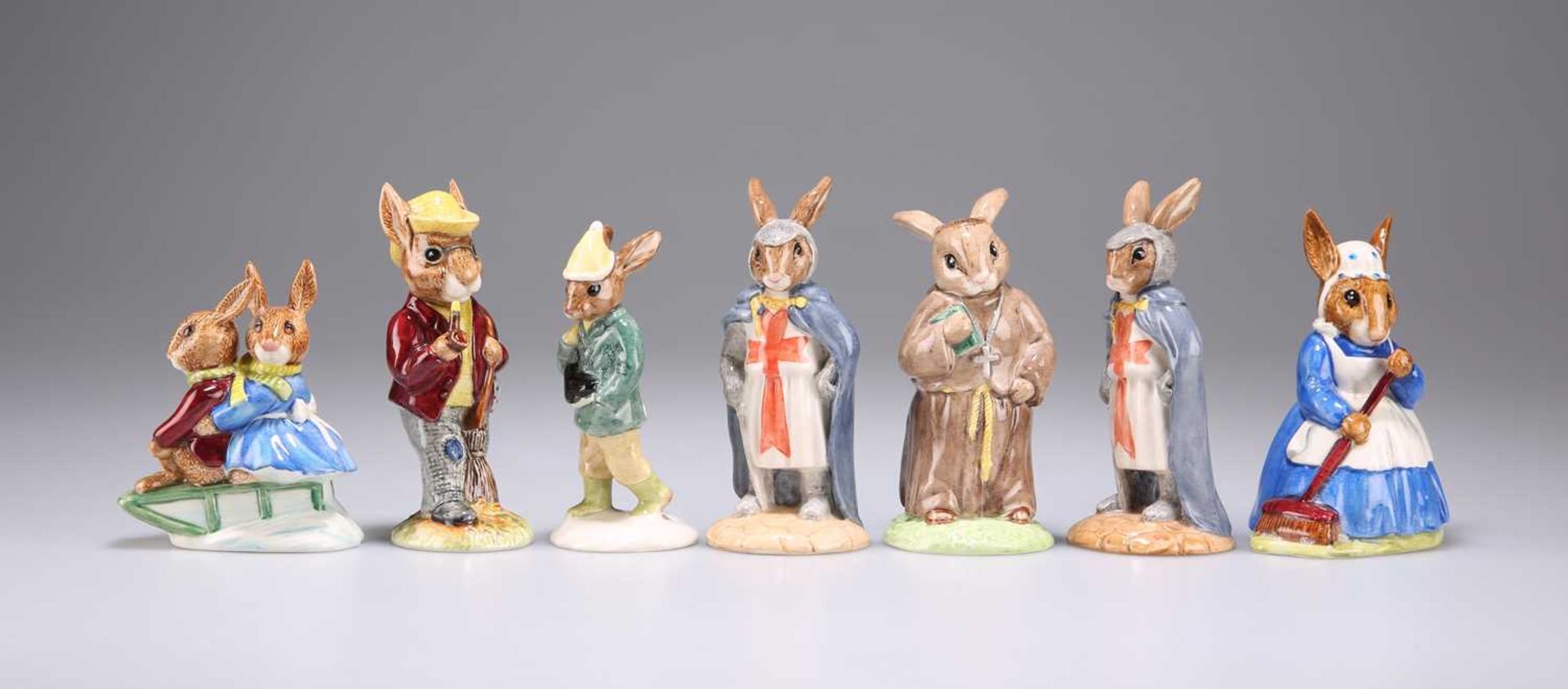 A GROUP OF SEVEN ROYAL DOULTON BUNNYKINS FIGURES