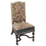 A WALNUT AND NEEDLEWORK SIDE CHAIR