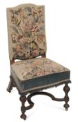 A WALNUT AND NEEDLEWORK SIDE CHAIR
