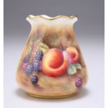 A ROYAL WORCESTER FRUIT PAINTED VASE