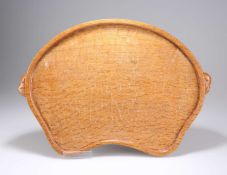 ROBERT THOMPSON OF KILBURN, A MOUSEMAN OAK TEA TRAY