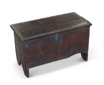 A SMALL 17TH CENTURY SIX-PLANK CHEST