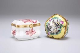 TWO FRENCH GILT METAL-MOUNTED PORCELAIN BOXES