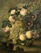 MISS MARY BRADLEY (CIRCA 1809-1811) STILL LIFE WITH FRUIT AND FLOWERS