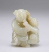 A CHINESE CARVED JADE FIGURE GROUP