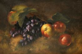 19TH/20TH CENTURY ENGLISH SCHOOL STILL LIFE OF APPLES AND GRAPES