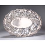 A CONTINENTAL SILVER LARGE PIERCED DISH