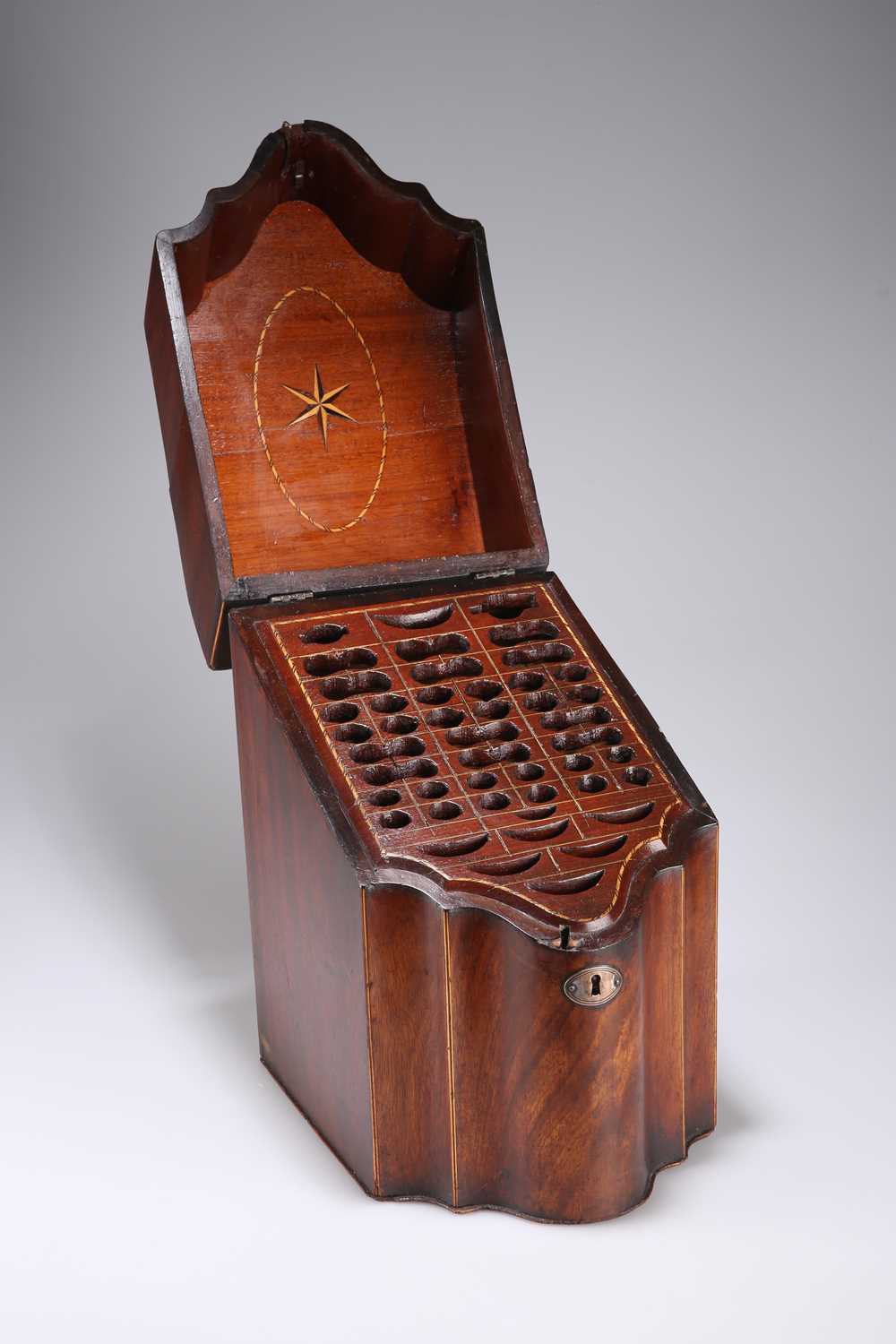 A GEORGE III INLAID MAHOGANY KNIFE BOX - Image 2 of 2