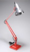 A HERBERT TERRY RED ANGLEPOISE LAMP