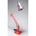 A HERBERT TERRY RED ANGLEPOISE LAMP