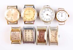 EIGHT VARIOUS STRAP WATCH FACES