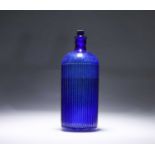 A VICTORIAN COBALT BLUE GLASS POISON BOTTLE