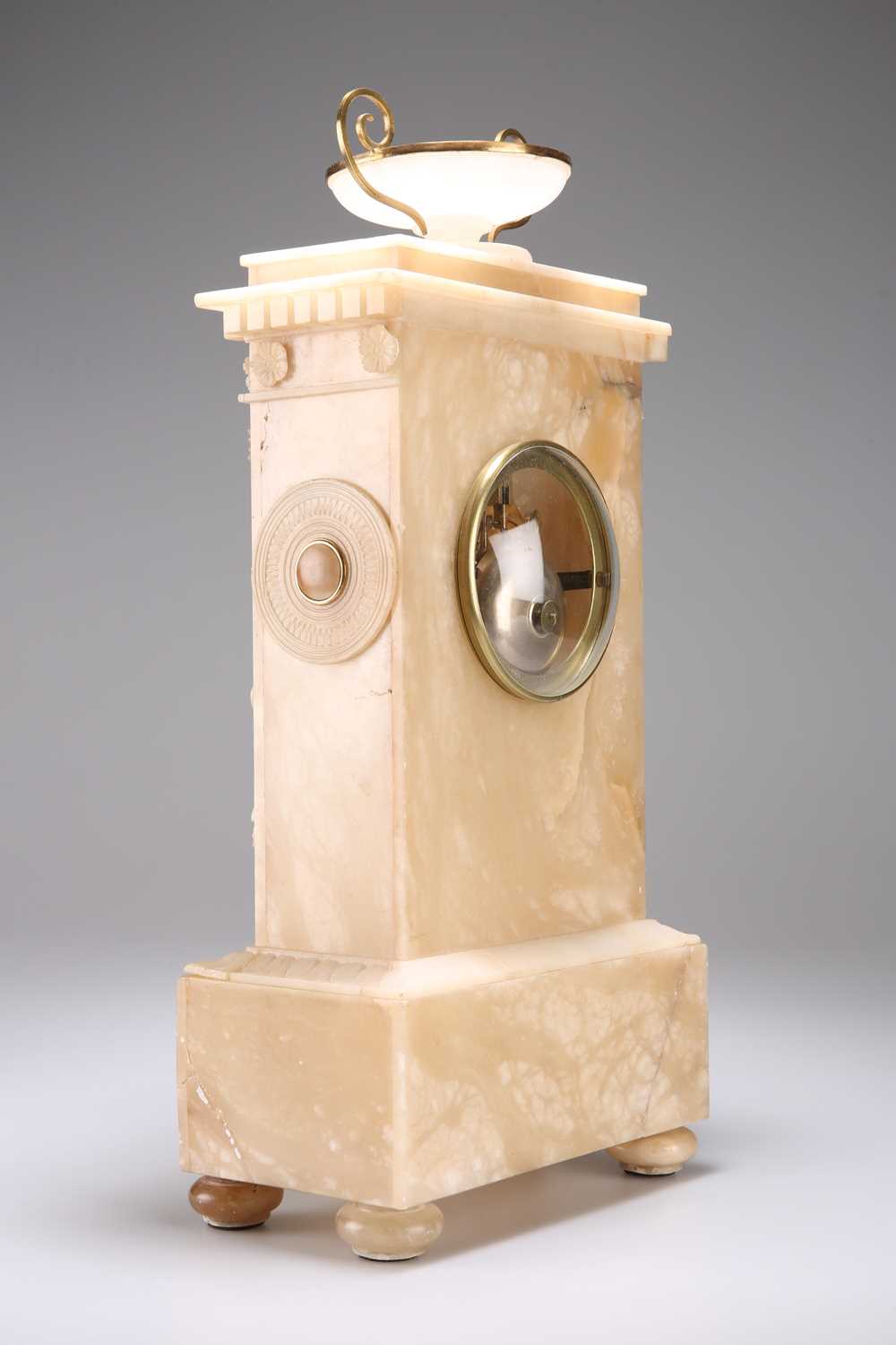 A FRENCH ALABASTER MANTEL CLOCK, 19TH CENTURY - Image 2 of 2