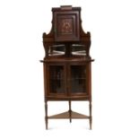 A LATE VICTORIAN INLAID MAHOGANY CORNER CABINET, CIRCA 1890