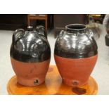 TWO LARGE STONEWARE CROCKS