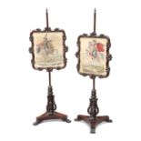 A PAIR OF REGENCY ROSEWOOD POLESCREENS