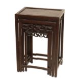 A NEST OF FOUR CHINESE HARDWOOD TABLES, EARLY 20TH CENTURY