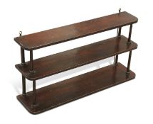 A SET OF REGENCY STAINED PINE HANGING SHELVES