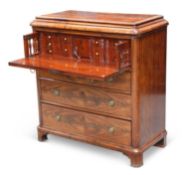 A 19TH CENTURY CONTINENTAL MAHOGANY BUTLER'S CHEST