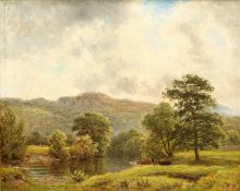 THOMAS SMYTHE (1825-1906) RIVER LANDSCAPE WITH CATTLE