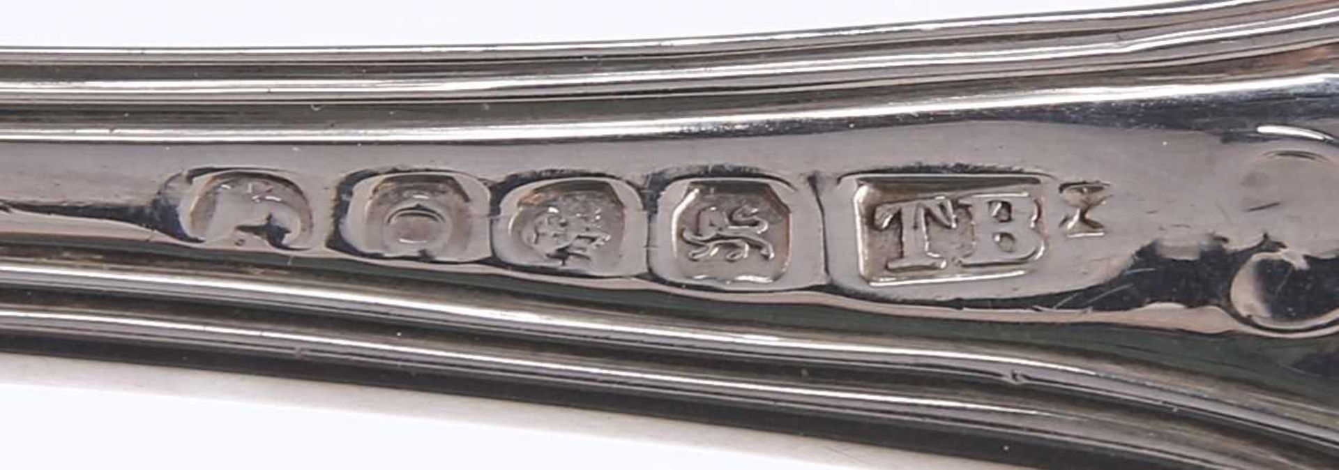 A SET OF SIX GEORGE III SILVER TABLESPOONS - Image 2 of 2