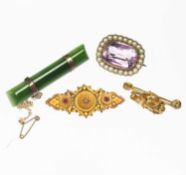 FOUR VICTORIAN BROOCHES
