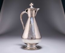 A VICTORIAN SILVER-MOUNTED COMMUNION FLAGON