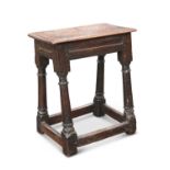 A LATE 17TH CENTURY OAK JOINT STOOL