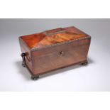 A WILLIAM IV MAHOGANY TEA CADDY