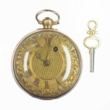 A GEORGE III 18 CARAT GOLD OPEN-FACE KEY-WIND POCKET WATCH