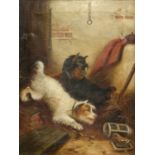 CHARLES DUDLEY (1826-1909) A PAIR OF PICTURES OF TERRIERS CATCHING RATS