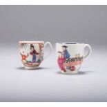 TWO WORCESTER POLYCHROME COFFEE CUPS