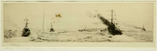 WILLIAM LIONEL WYLLIE (1851-1931) HUNTING THE U-BOAT