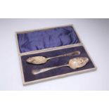 A PAIR OF GEORGE III GILT-WASHED SILVER BERRY SPOONS