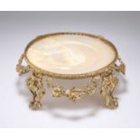 A 19TH CENTURY GILT BRONZE AND MOTHER-OF-PEARL CENTREPIECE