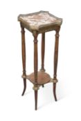 A FRENCH MARBLE-TOPPED AND GILT METAL-MOUNTED STAND
