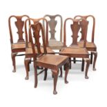 FIVE 18TH CENTURY OAK DINING CHAIRS AND A SIMILAR 20TH CENTURY CHAIR