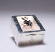 A VICTORIAN SILVER AND ENAMEL CIGARETTE BOX