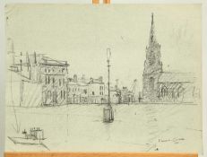 KENNETH GRIBBLE (1925-1995) TWO CHARCOAL SKETCHES OF MIDDLESBROUGH