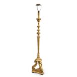 A 19TH CENTURY GILTWOOD STANDARD LAMP