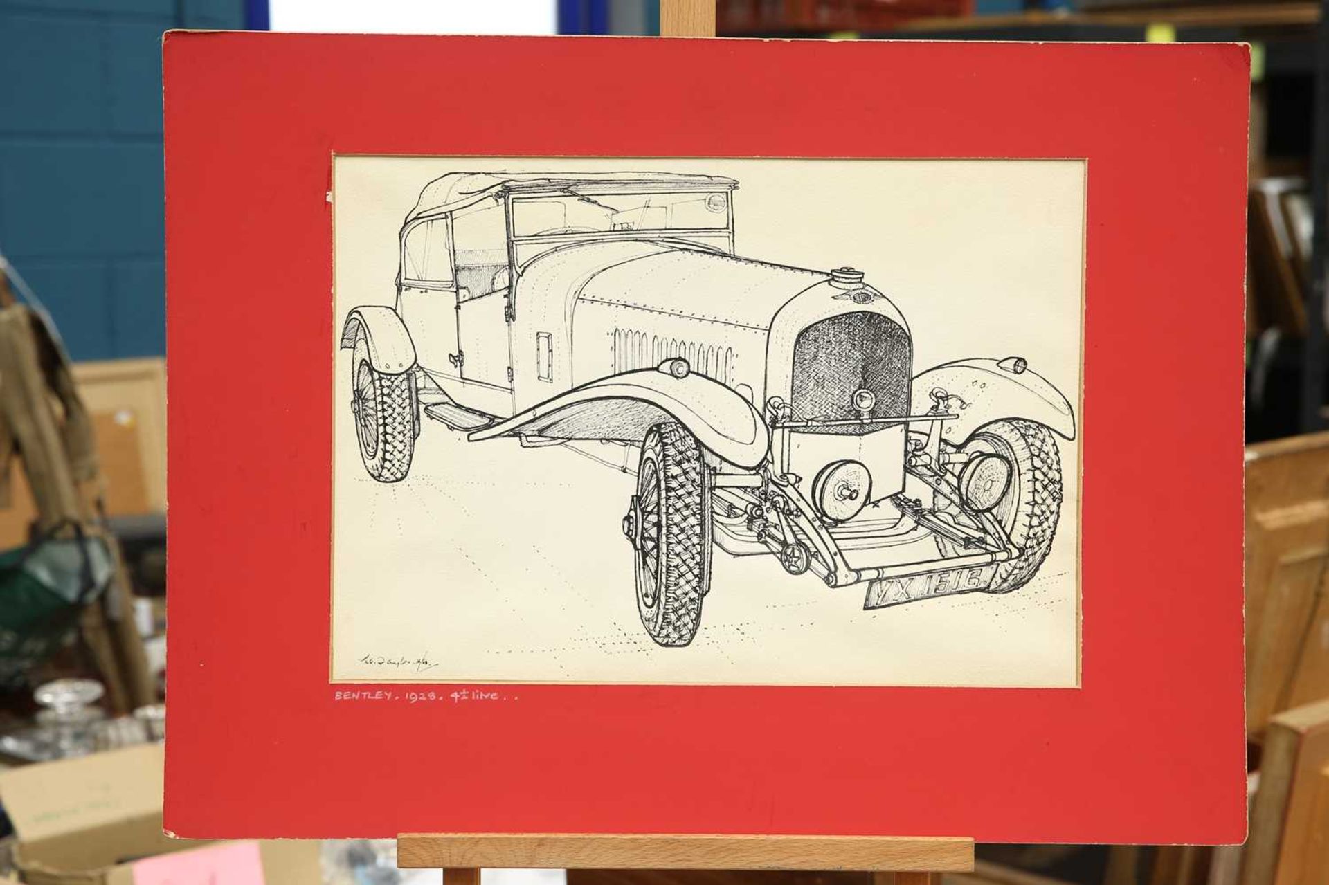 MARY BURGOYNE (NÉE TAYLOR) (20TH CENTURY) FIVE INK DRAWINGS OF EARLY 20TH CENTURY CARS - Image 3 of 5
