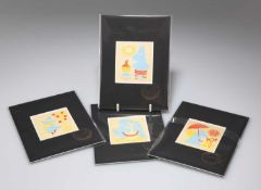 A SET OF FOUR LIMITED EDITION MOOMIN MERCHANDISING PRINTS, 1956