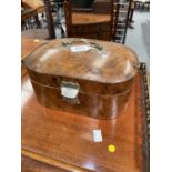 A VICTORIAN BURR WALNUT JEWELLERY BOX